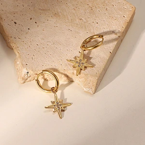 Creative Star Pendant Earrings Zircon Pendant Earrings Women