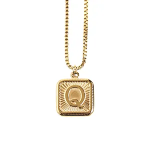Gold Stainless Steel 26 Letter Charm Necklace Series