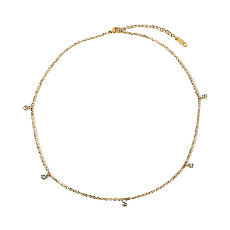 Simple Zircon Choker Necklace Steel Necklace wholesale