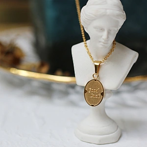 Letter Good Luck Charm Chain Necklace For Women