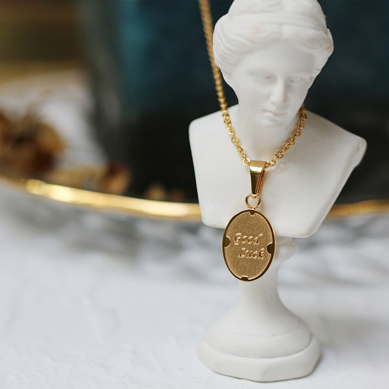 Letter Good Luck Charm Chain Necklace For Women