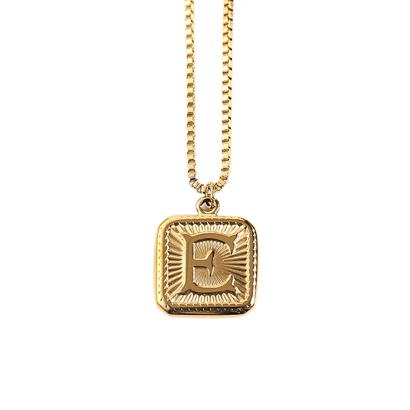 Gold Stainless Steel 26 Letter Charm Necklace Series