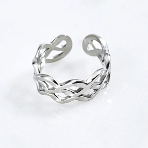 Classical Twisted Stainless Steel Rings For Women