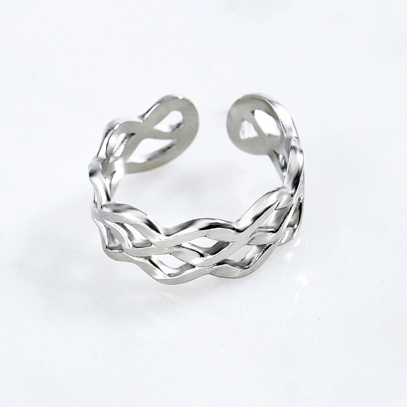 Classical Twisted Stainless Steel Rings For Women