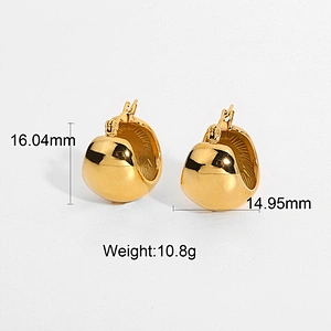 Titanium Steel Stereo Ball 18K Gold Plated Steel Earrings