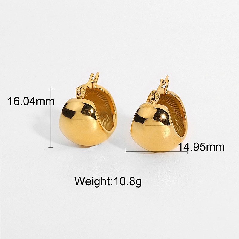 Titanium Steel Stereo Ball 18K Gold Plated Steel Earrings