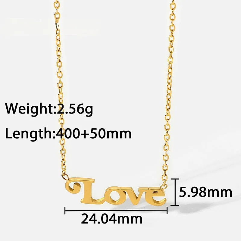 Simple Love Letter Drop Women Choker Necklace Custom