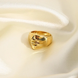 Fashion Stainless Steel Ring 18K Gold Plated Couple Rings