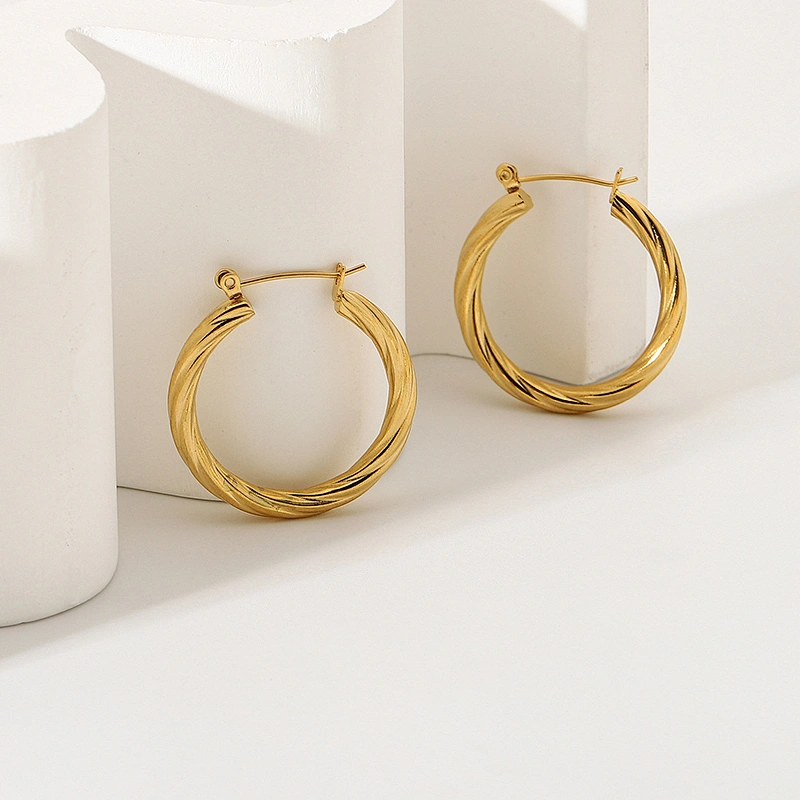 Fashion Gold C Shape Metal Earrings Wholesale