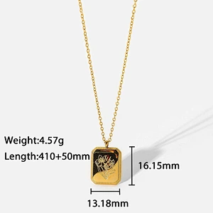 New 18k Gold Plated Engraved Necklace Flower Pendant Necklace
