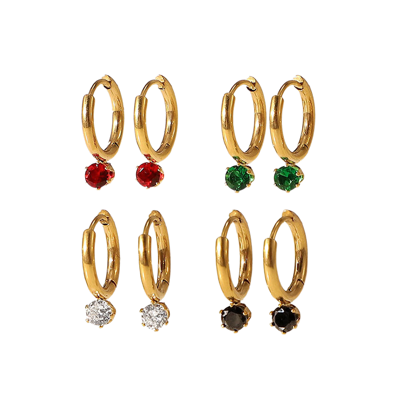 Simple Earrings Jewelry Zircon Pendant Earrings Women
