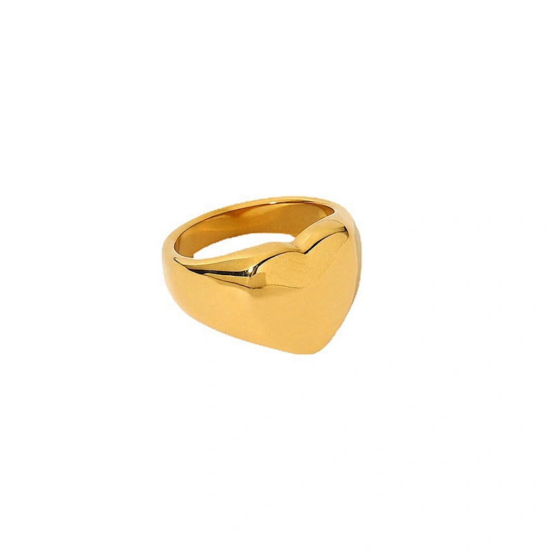 18K Gold Plated Heart Ring Stainless Steel Heart Ring