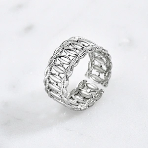 Hip Hop Style Stainless Steel Opening Rings For Women