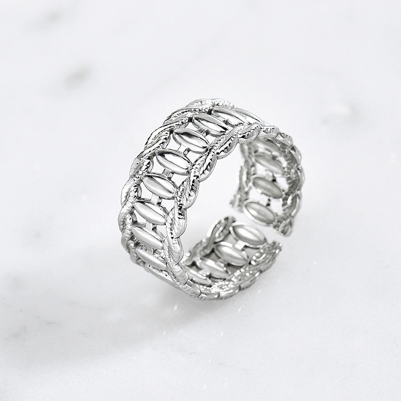 Hip Hop Style Stainless Steel Opening Rings For Women