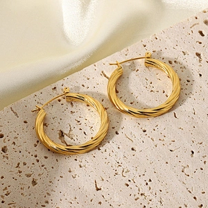 Fashion Gold C Shape Metal Earrings Wholesale
