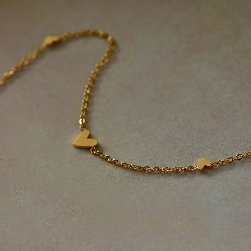 18K Gold Plated Irregular Heart Short Necklace Customized
