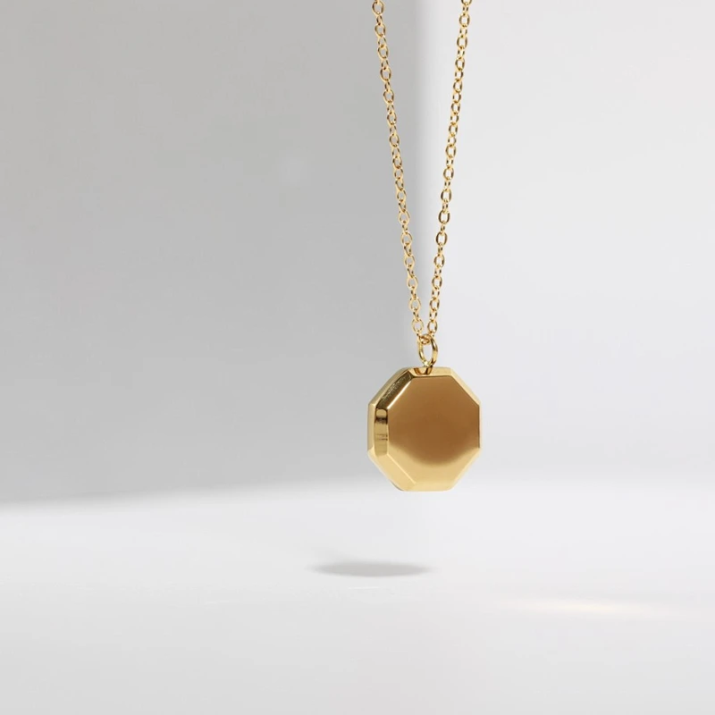 18K Gold Plated Delicate Charm Geometric Cut Necklace Custom