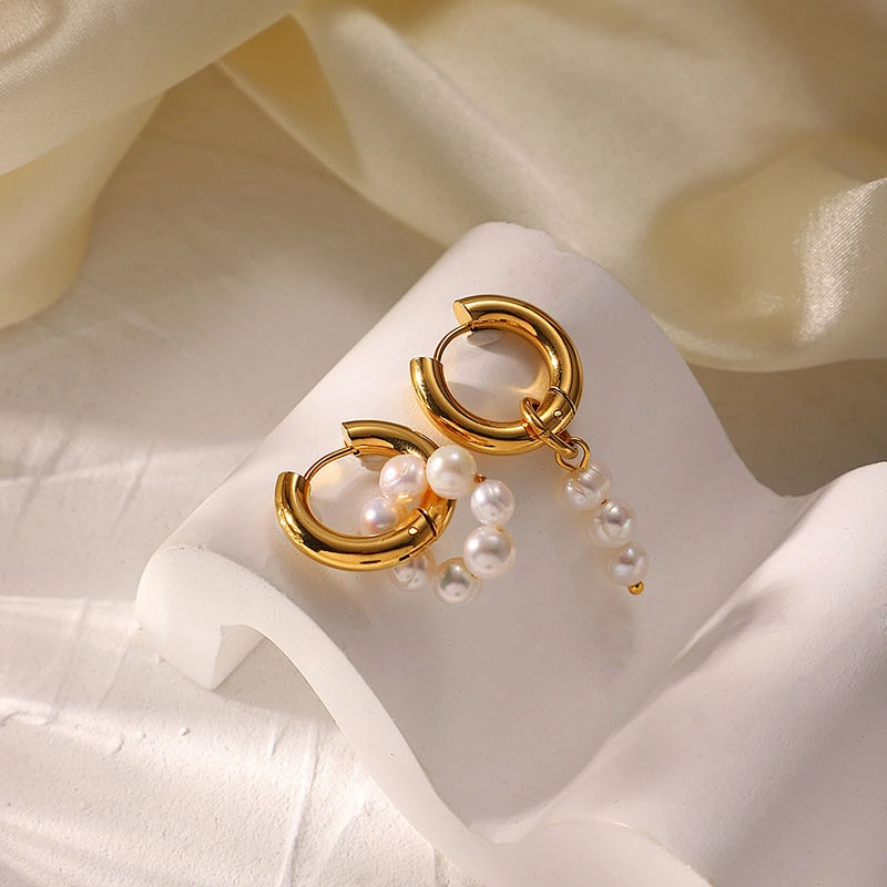 Asymmetric Earrings Freshwater Pearl Drop Earrings Jewelry