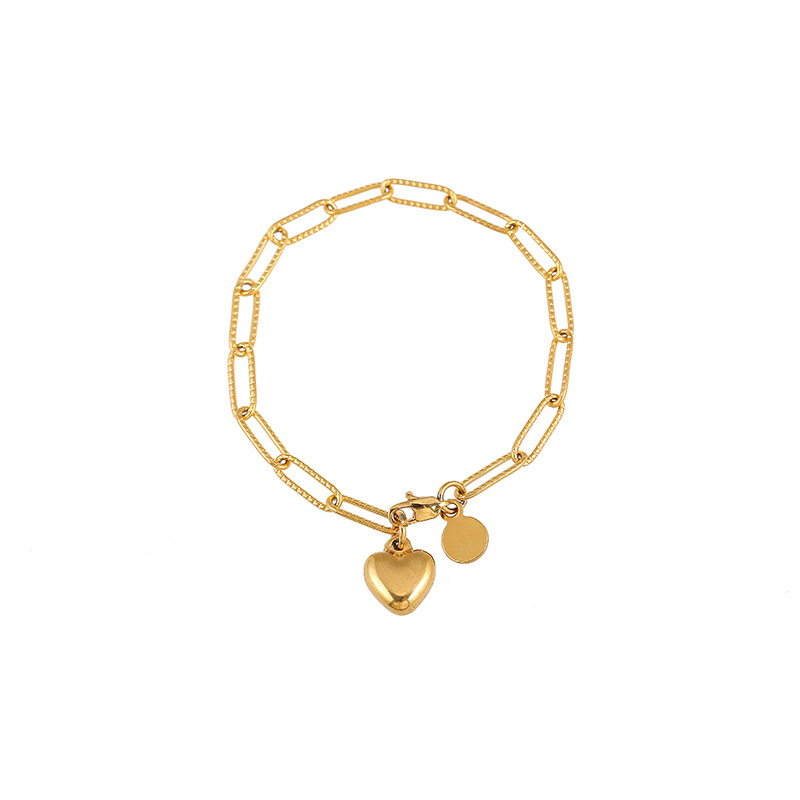 Heart Charm Chain Bracelet For Women Steel Customize