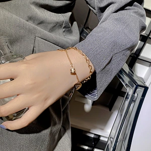 Stainless Steel Multi-Accessory Double Layer Bracelet