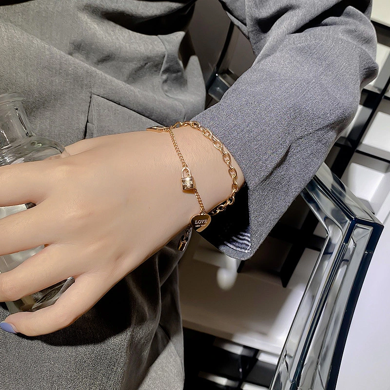 Stainless Steel Multi-Accessory Double Layer Bracelet