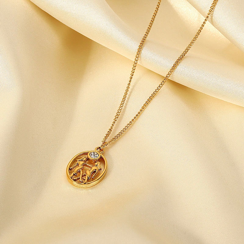Fashion Hollow Zircon Pendant Necklace Jewelry
