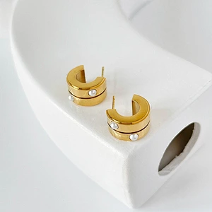 Stainless Steel Simple New Diamond Earrings