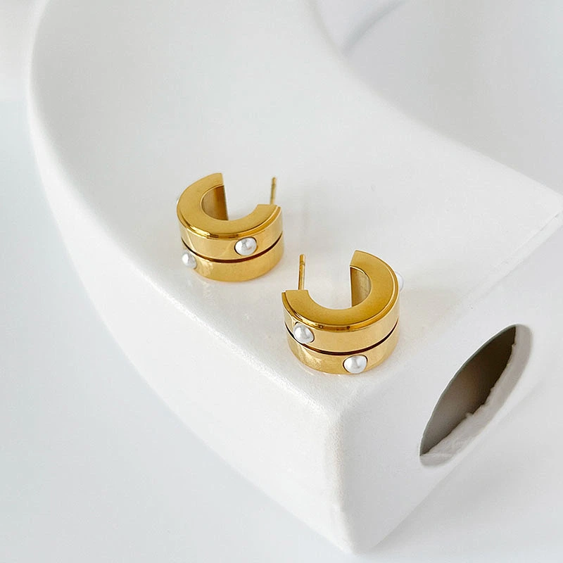 Stainless Steel Simple New Diamond Earrings