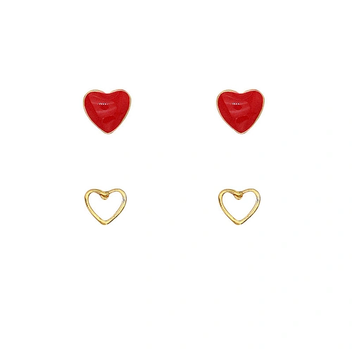 Heart Shap Brass Earrings Women Jewelry Single Design