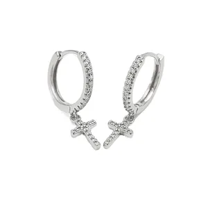 New Fashion Earrings Zircon Cross Earrings Wholesale