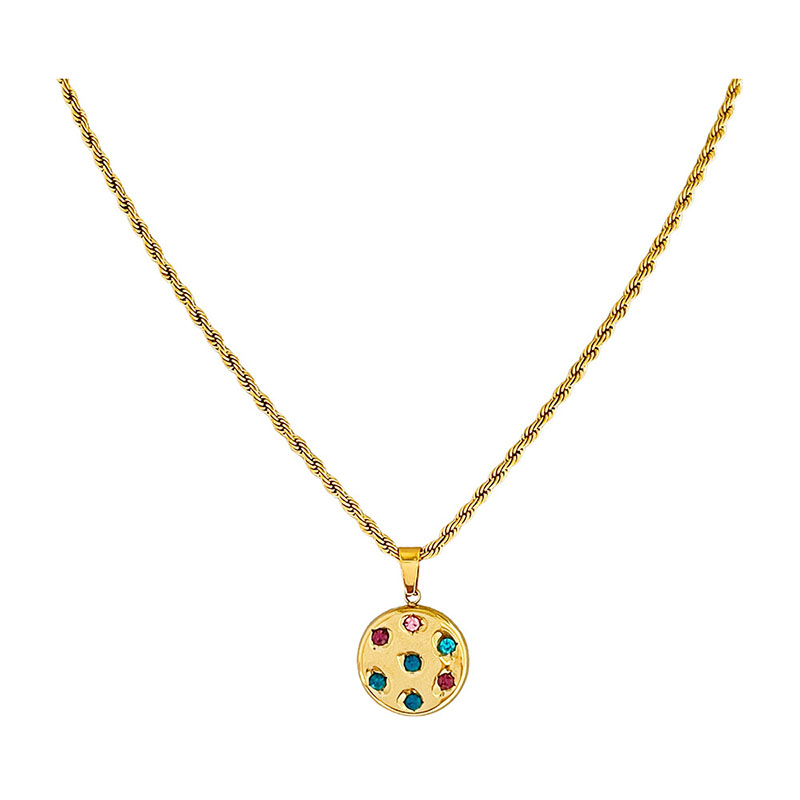 New Zircon Titanium Steel Vintage Necklace Women