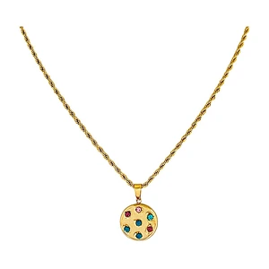 New Zircon Titanium Steel Vintage Necklace Women