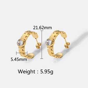 C Shape Zircon Earrings Women's Vintage Earrings