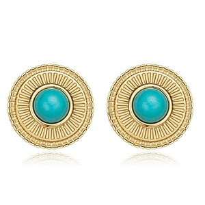Vintage Earrings Stainless Steel Natural Stone Earrings Factory