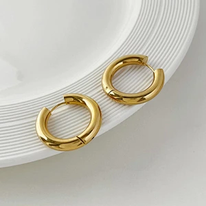 Gold Stainless Steel Earrings New 18K Gold Hoop Earrings