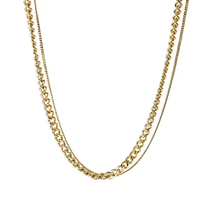 Gold Plated Cuban Chain Necklace Stainless Steel Necklace