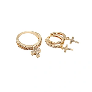 New Fashion Earrings Zircon Cross Earrings Wholesale