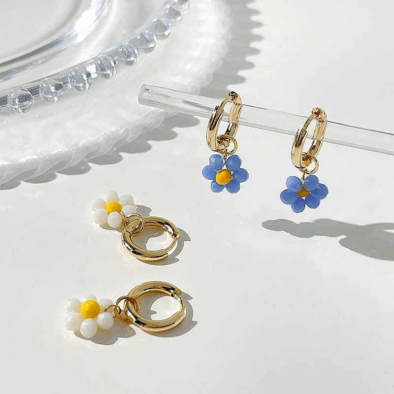 Fashion Little Daisy Copper Earrings Lovely Jewelry