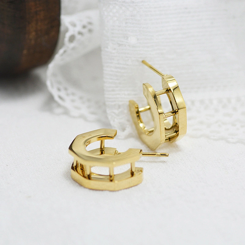 C-Shaped Earrings Girls Exquisite Small Stud Earrings