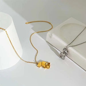 Steel Profiled Pendant Geometric Necklace Earring Set