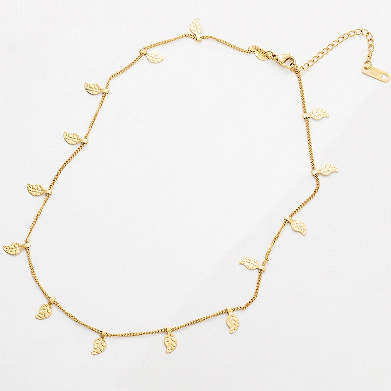 Leaf Pendant Necklace Women Stainless Steel Necklace Wholesale