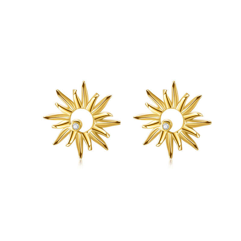 Sunflower Stud Earrings Titanium Steel Earrings Wholesale