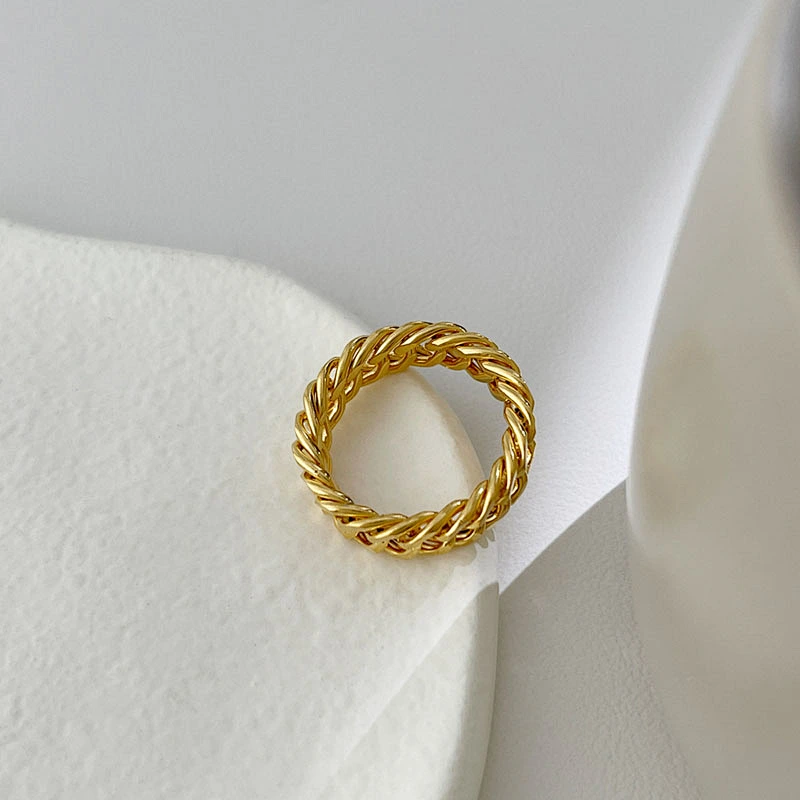 Hip Hop Fashion Simple Titanium Steel Gold Ring