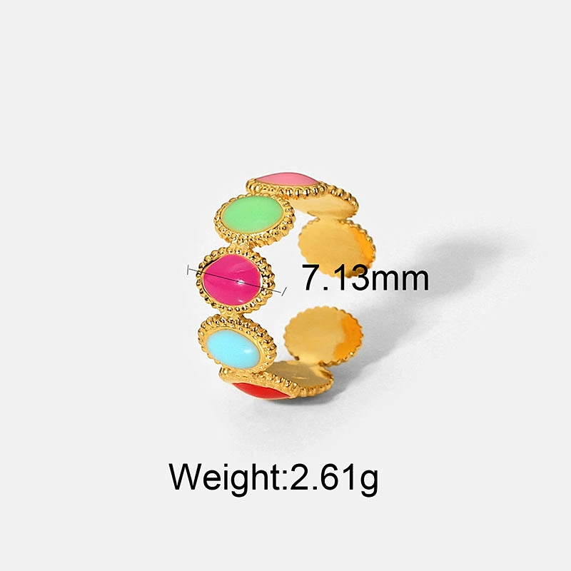 New Stainless Steel Rings Women Fashion Colorful Rings Ring Set