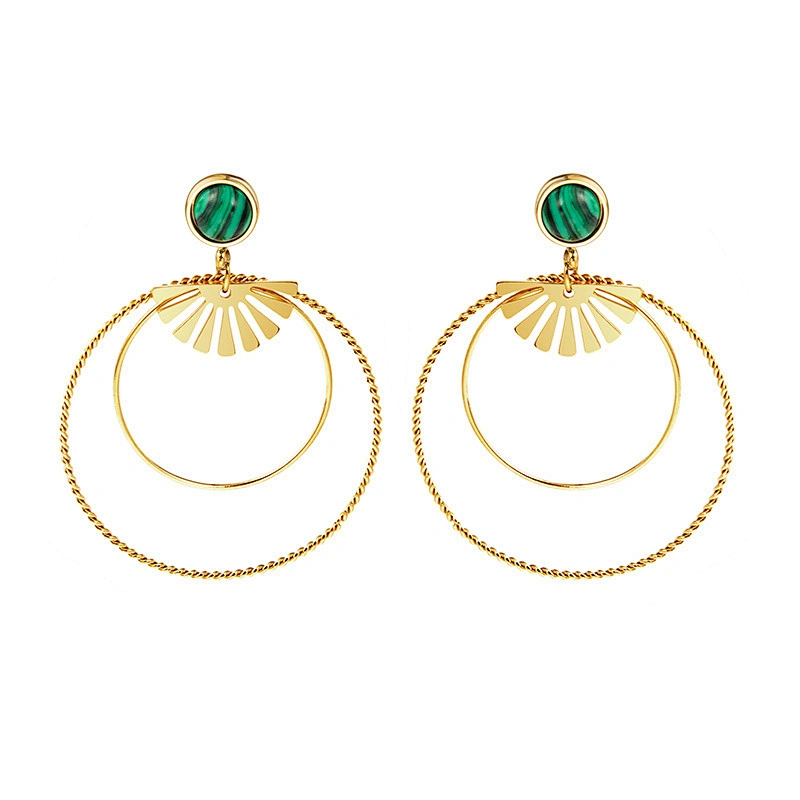 Nickel Free Double Rings Stainless Steel Earrings
