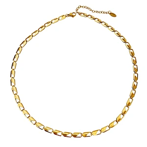 Simple Jewelry Chain Bracelet Stainless Steel Necklace Set