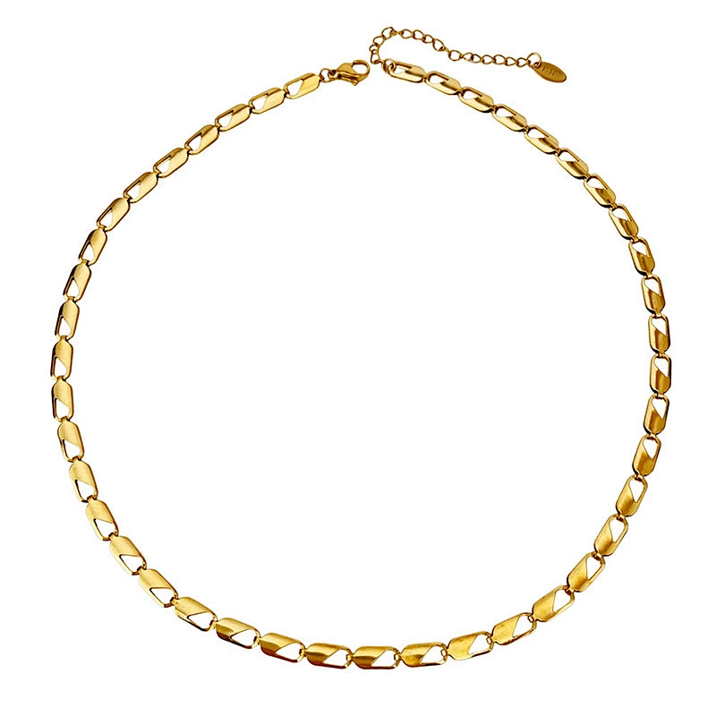 Simple Jewelry Chain Bracelet Stainless Steel Necklace Set