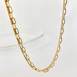 Personality Double Chain Simple Snake Bone Chain Necklace