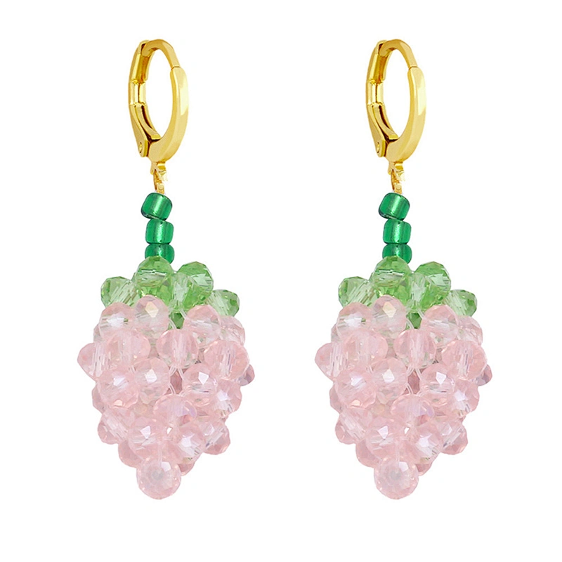 Gold Plated Copper Crystal Hoop Earrings Drop Party Earrings