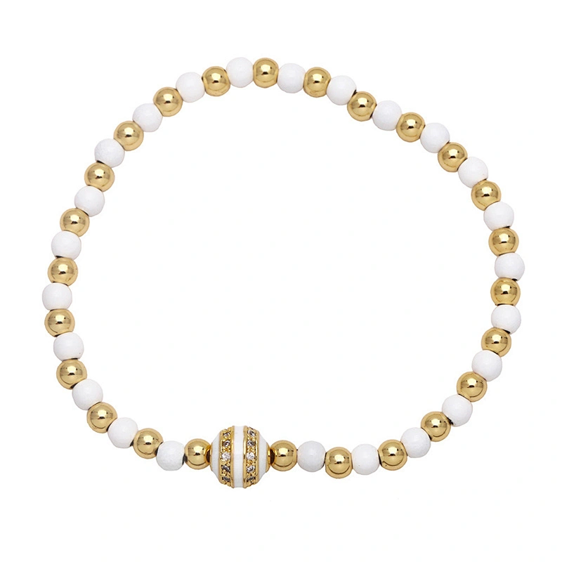 Couples Bracelets Men Women Zircon Enamel Beads Bracelet